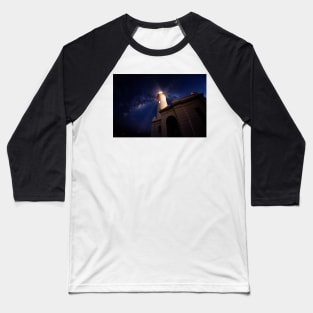 Milky Way over lighthouse Baseball T-Shirt